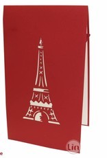 Pop Up 3D Karte, Glückwunschkarte, Reisegutschein, Eiffelturm