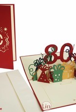 Pop Up 3D Karte, Geburtstagskarte, Glückwunsch karte Gutschein, 80.Geburtstag,