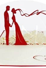 Pop Up 3D Karte, Hochzeitseinladung, Hochzeitskarte, Brautpaar Blumen