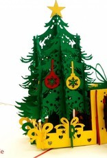Pop Up 3D Karte, Weihnachtskarte, Glückwunschkarte, Tannenbaum mit Geschenken, N453